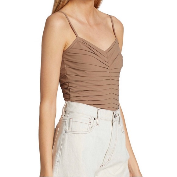 Goldsign Hutton Ruched Nude Strappy Bodysuit size Medium - Picture 14 of 15